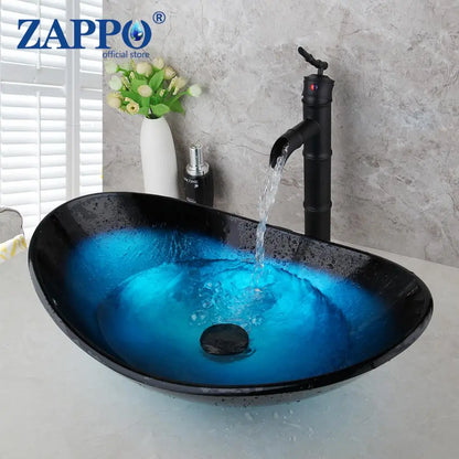 Tempered Glass Bathroom Vessel Sink