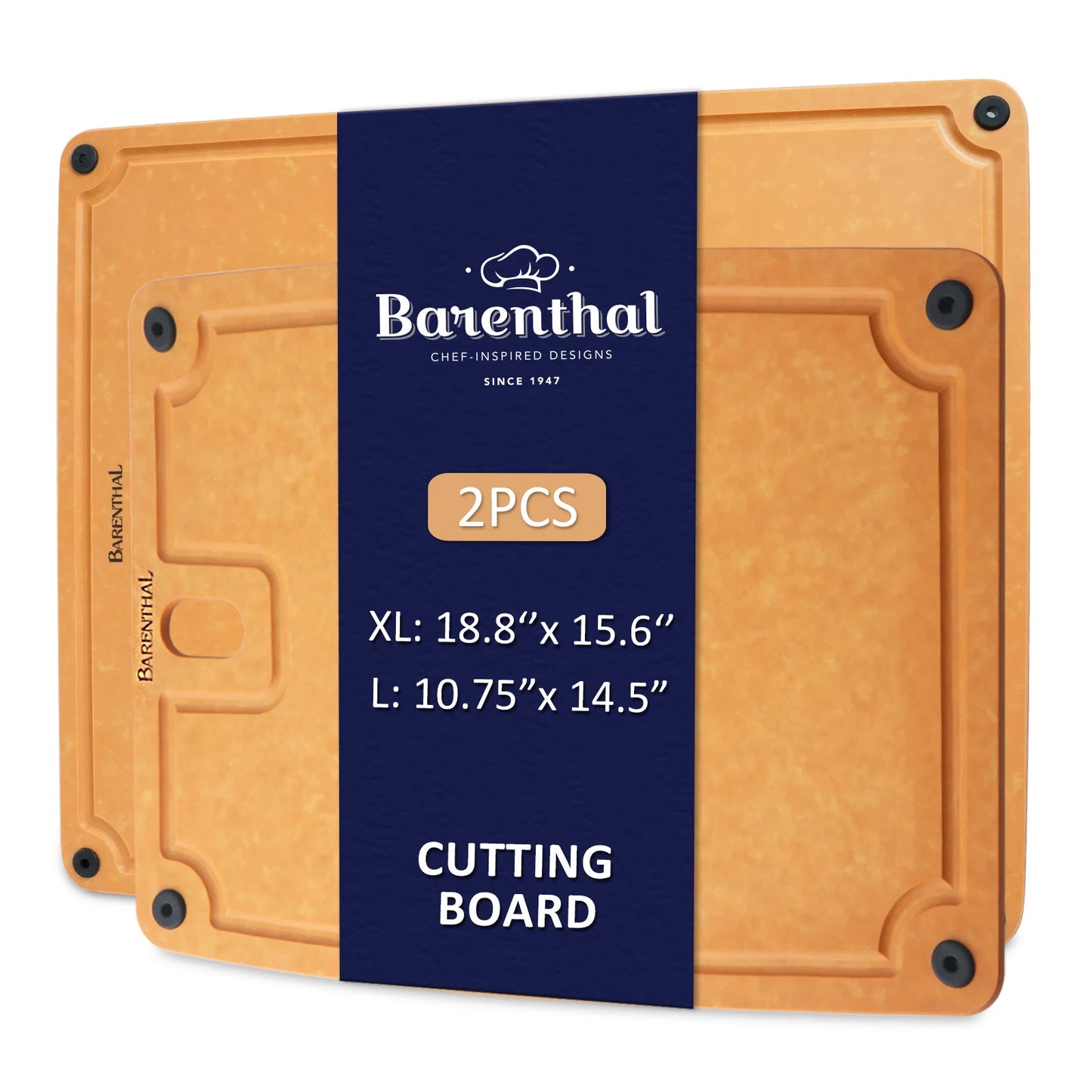 Barenthal 2Pcs Large Family Size Pine Wood Fiber Cutting Board