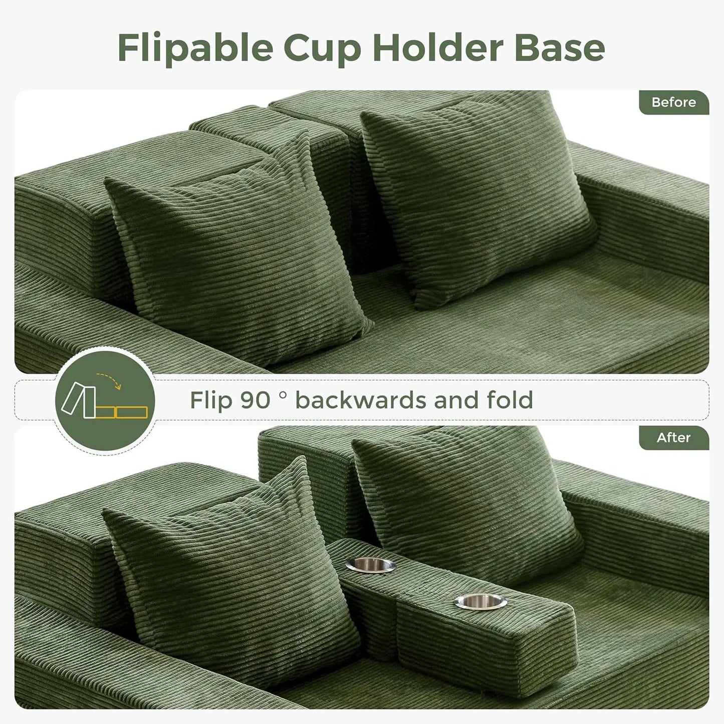 64in Foldable Loveseat Sofa Bed 4-in-1 Recliner Sleeper