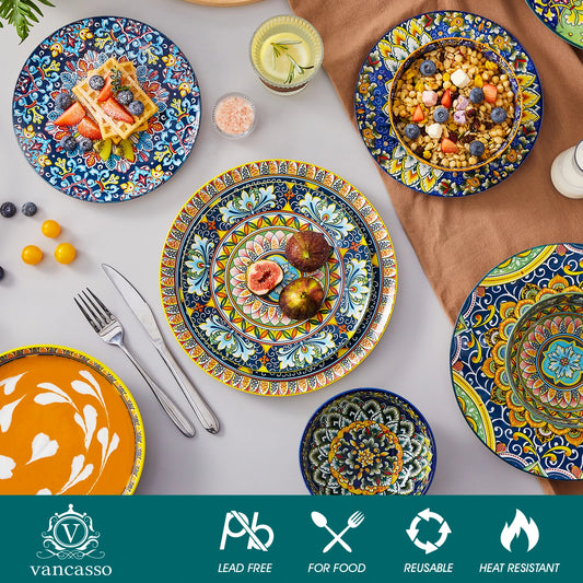 vancasso 24 Piece Dinnerware Sets Bohemian Style Porcelain