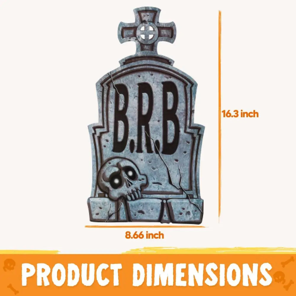 16" 9 Pcs Halloween Tombstones Decorations Outdoor Graveyard Decor