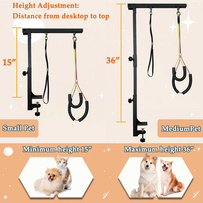 Dog Grooming Table Arm Height Adjustable Two No Sit Haunch Holder