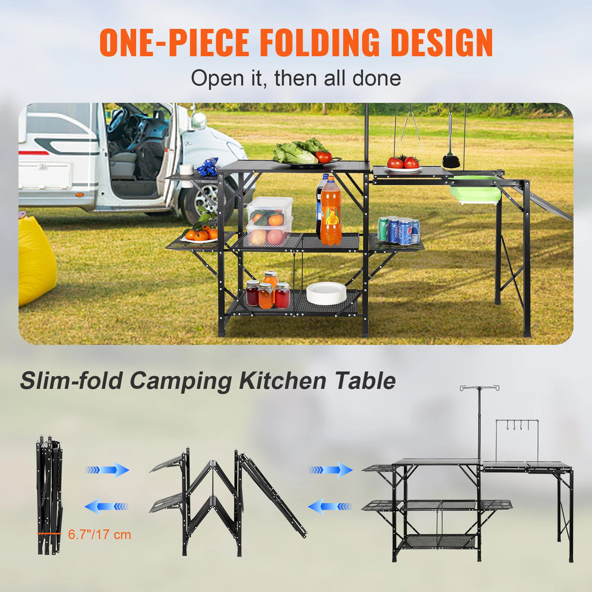 SucceBuy Camping Kitchen Table