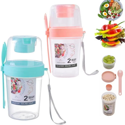 Breakfast Cup Salad Cups Portable Containers Salad Dressing Holders