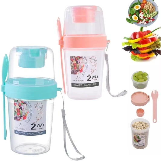 Breakfast Cup Salad Cups Portable Containers Salad Dressing Holders