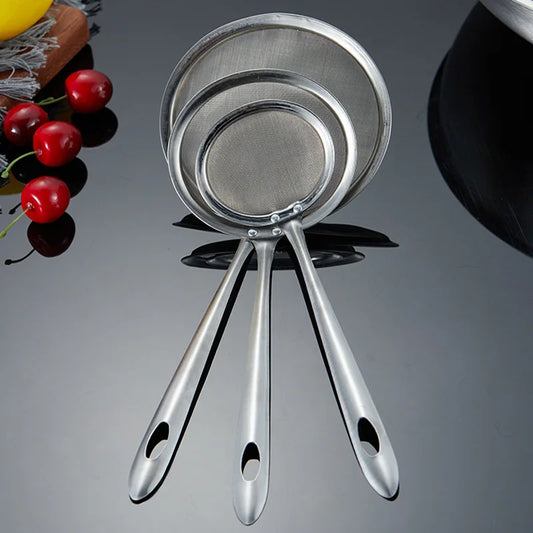 Deep Fine Mesh Strainer Skimmer304Stainless Steel Cooking Spoon,Oil Skimmer&Strainer