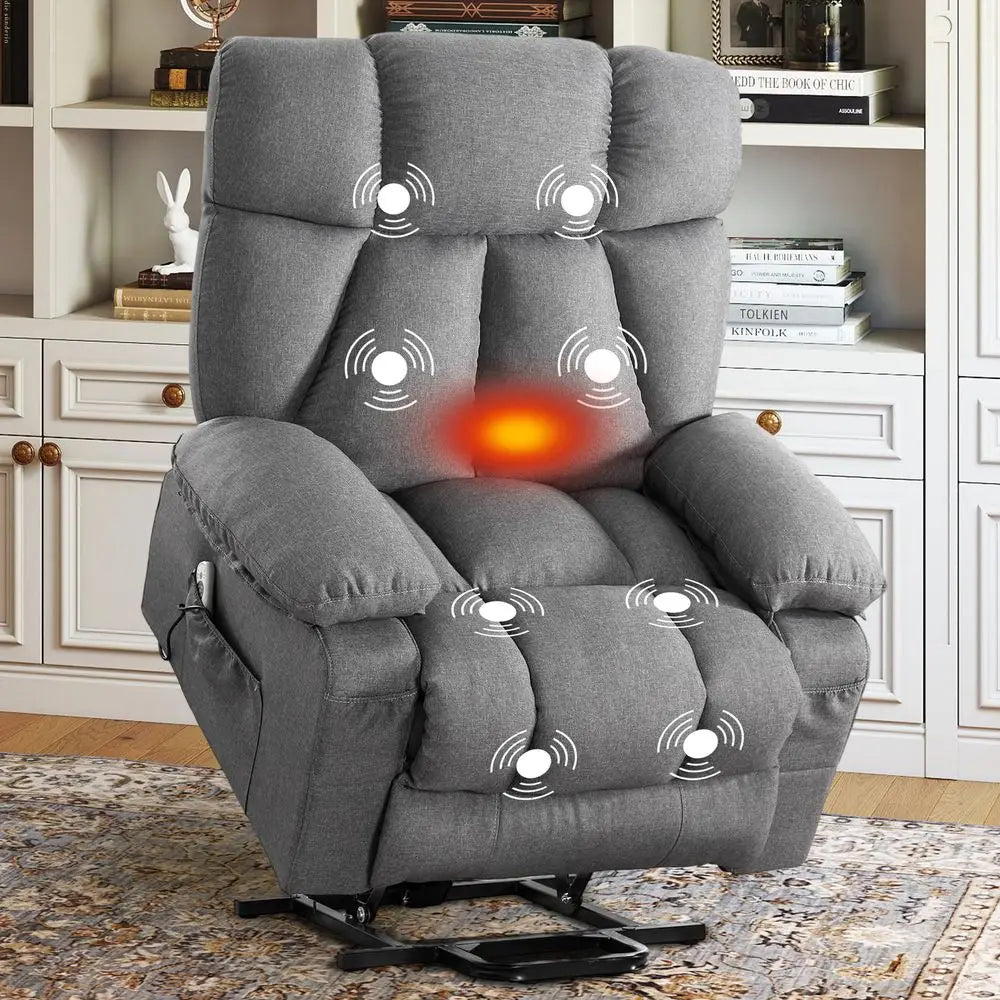 Power Lift Recliner for Elderly, Big and Tall Lift Chair with Massage and Heat