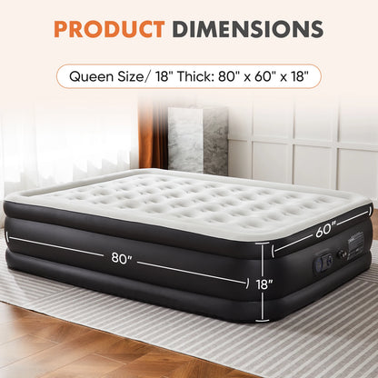 MCQ 18IN Tall Air Mattress with Built in Pump