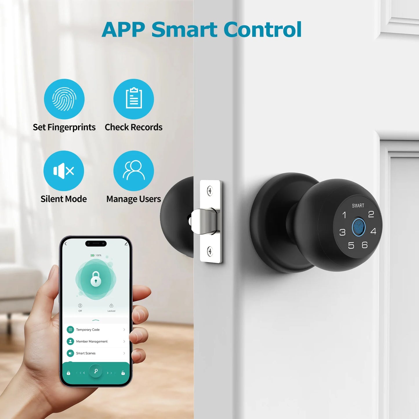 Ball-Shaped Smart Lock Fingerprint