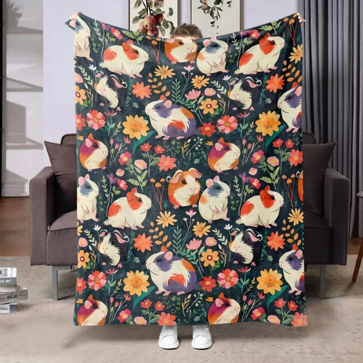 Hamster Pattern Flannel Blanket