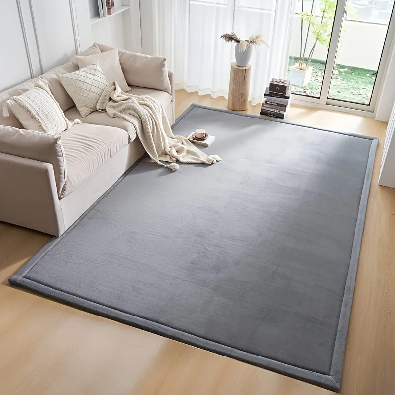 1pc Japanese Tatami Rug, Coral Velvet Area Rug, Baby Mat for Floor Play, 1.18inch Thick Yoga Mat