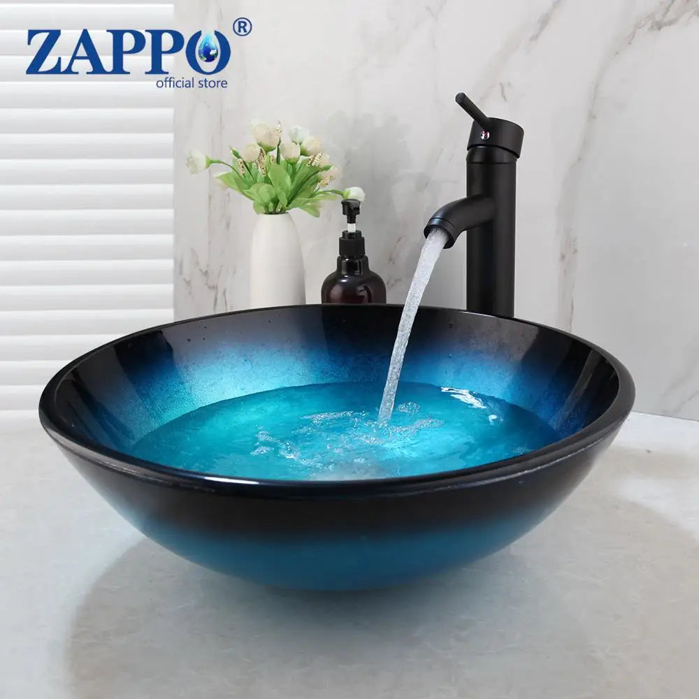 Tempered Glass Bathroom Vessel Sink