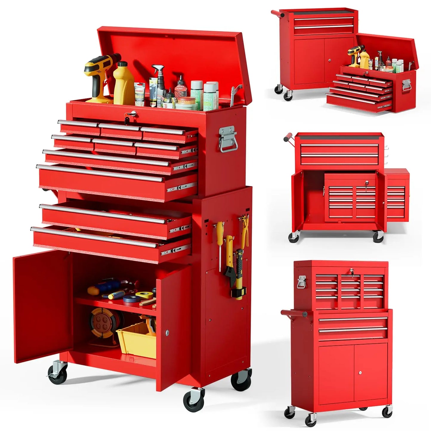 10-Drawer Rolling Tool Chest with Wheels