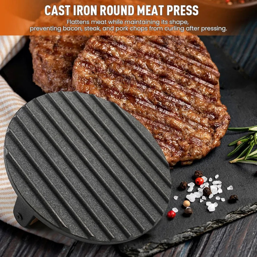 Smashed Burger Press with Wood Handle