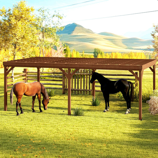 12' x 20' Outdoor Wood Pergola Gazebo with Stable Structure