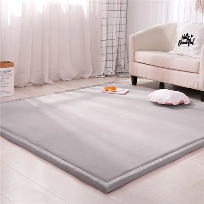 1pc Japanese Tatami Rug, Coral Velvet Area Rug, Baby Mat for Floor Play, 1.18inch Thick Yoga Mat