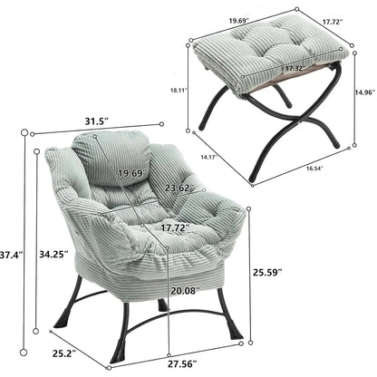 Washable Lazy Chair with Ottoman