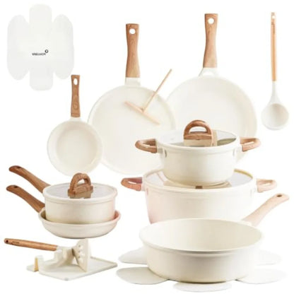 Non Stick Non-Toxic 22 Pcs Ceramic Cookware Set