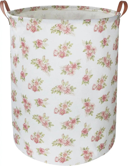 Pink Flower Laundry Hamper