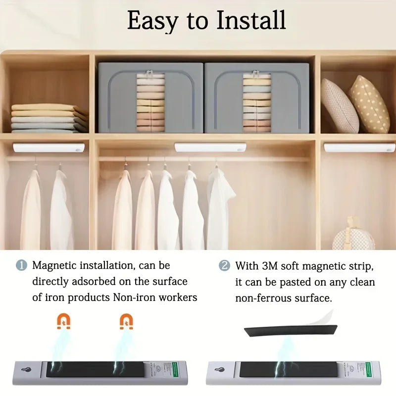 Under Cabinet Lights 1/3/5/6pcs, Motion Sensor Rechargeable  Battery Operated 2 Colors