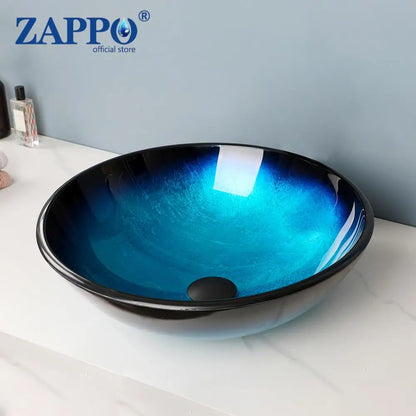 Tempered Glass Bathroom Vessel Sink