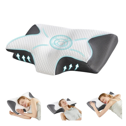 Ergonomic 23.6" Largex13.8" Wide Cervical Neck Pillow Memory Foam