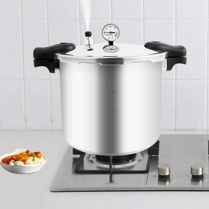 22L Thickened Explosion-Proof Pressure Cooker with Pressure Gauge and Safety Valve