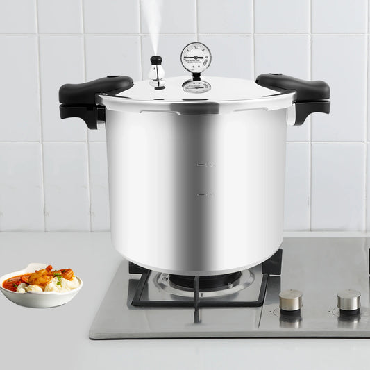 22L Thickened Explosion-Proof Pressure Cooker with Pressure Gauge and Safety Valve