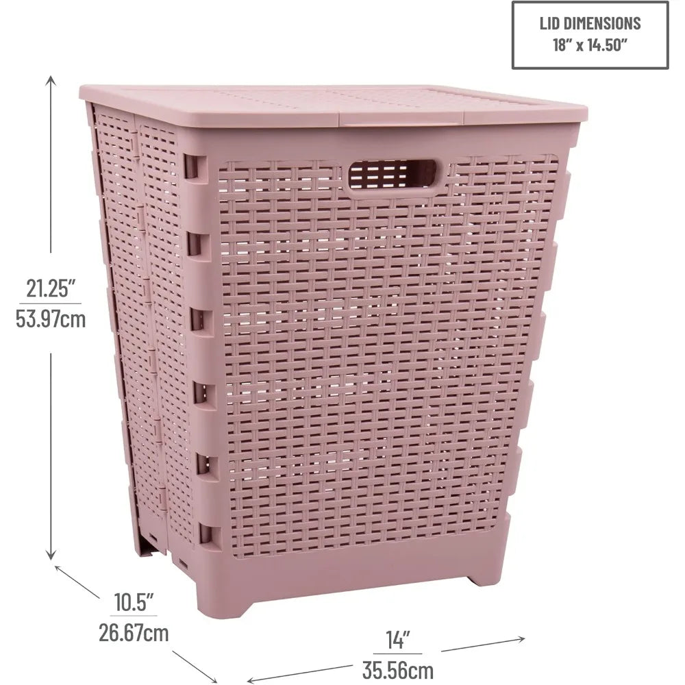 61L Foldable Laundry Hamper with Lid
