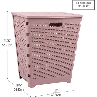 61L Foldable Laundry Hamper with Lid