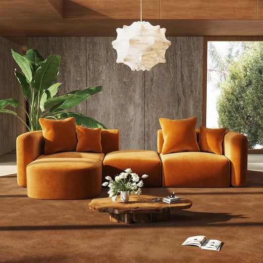 116" Modular Sectional Couches with Ottoman