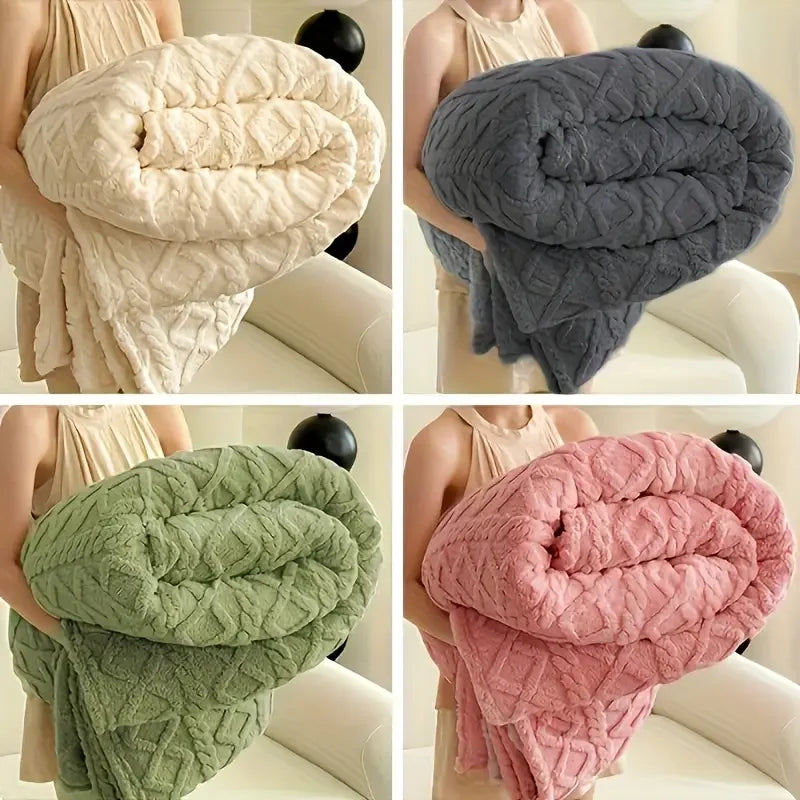 Ultra-Soft 3D Plush 1pc Luxurious Fleece Blanket