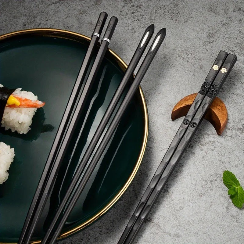 Home Kitchen Black Alloy Chopsticks