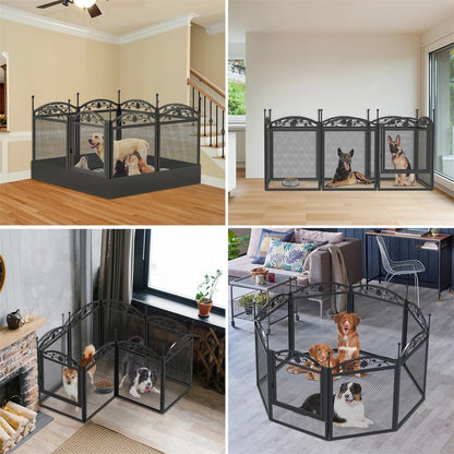 8 Panels DIY Heavy Duty Dog Playpen Pen Outdoor Indoor