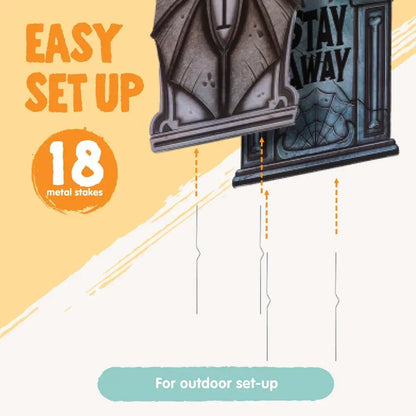 16" 9 Pcs Halloween Tombstones Decorations Outdoor Graveyard Decor
