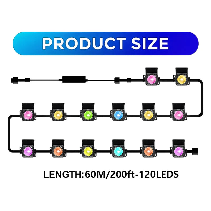 300FT Permanent Outdoor RGB Lights
