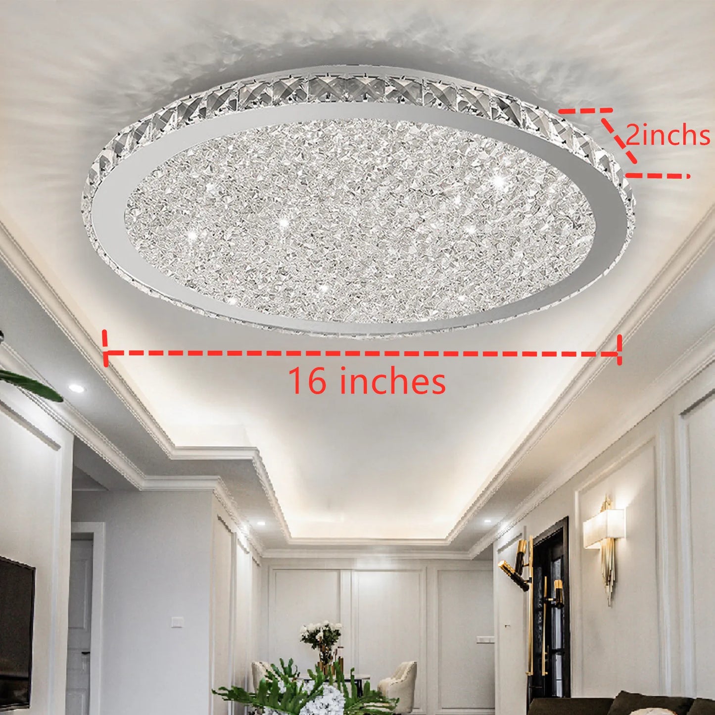 LOYALHEART 16" Modern Crystal Ceiling Light