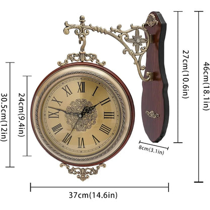 Large Wall Clock Double Sided