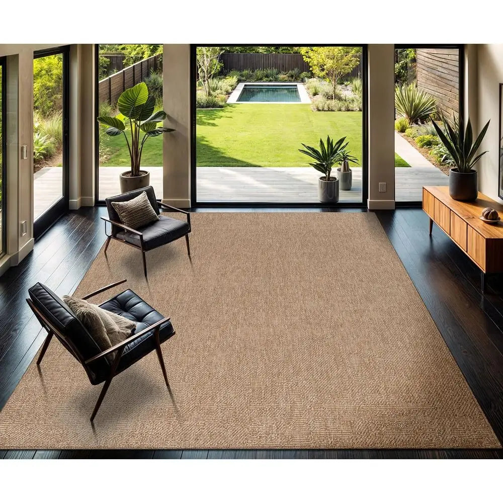 Easy Jute Rug 10x14, Indoor Outdoor Natural Color