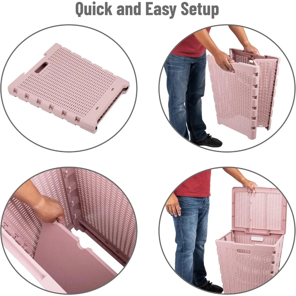 61L Foldable Laundry Hamper with Lid