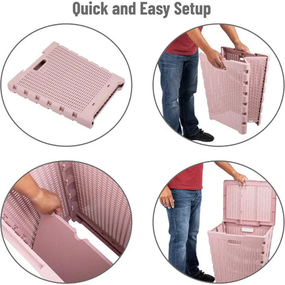 61L Foldable Laundry Hamper with Lid