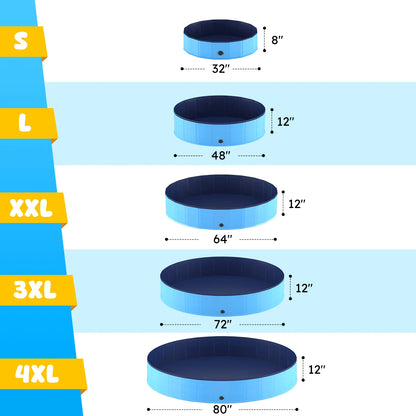 Portable Dog Pool, Foldable Pet Swimming Tub
