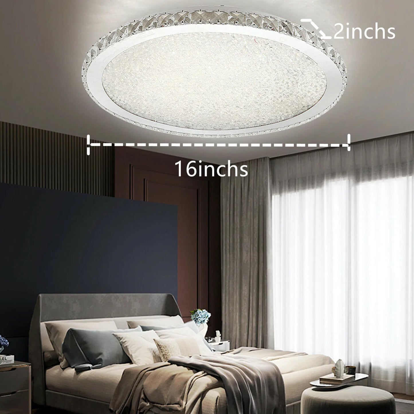 LOYALHEART 16" Modern Crystal Ceiling Light
