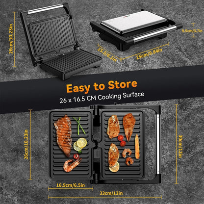 Panini Grill Press, 1200 W Sandwich Maker