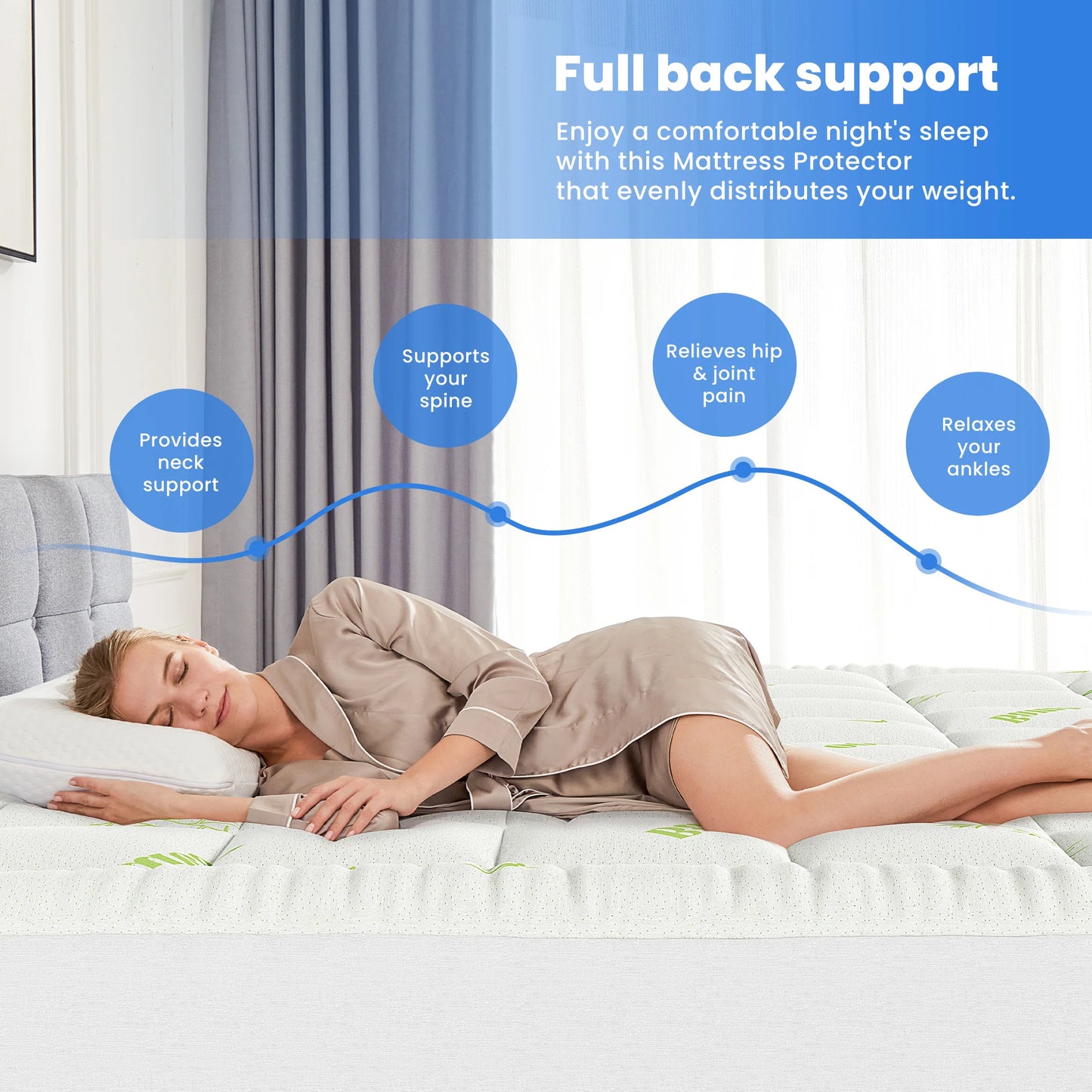 Bamboo Viscose Derived Soft Mattress Topper