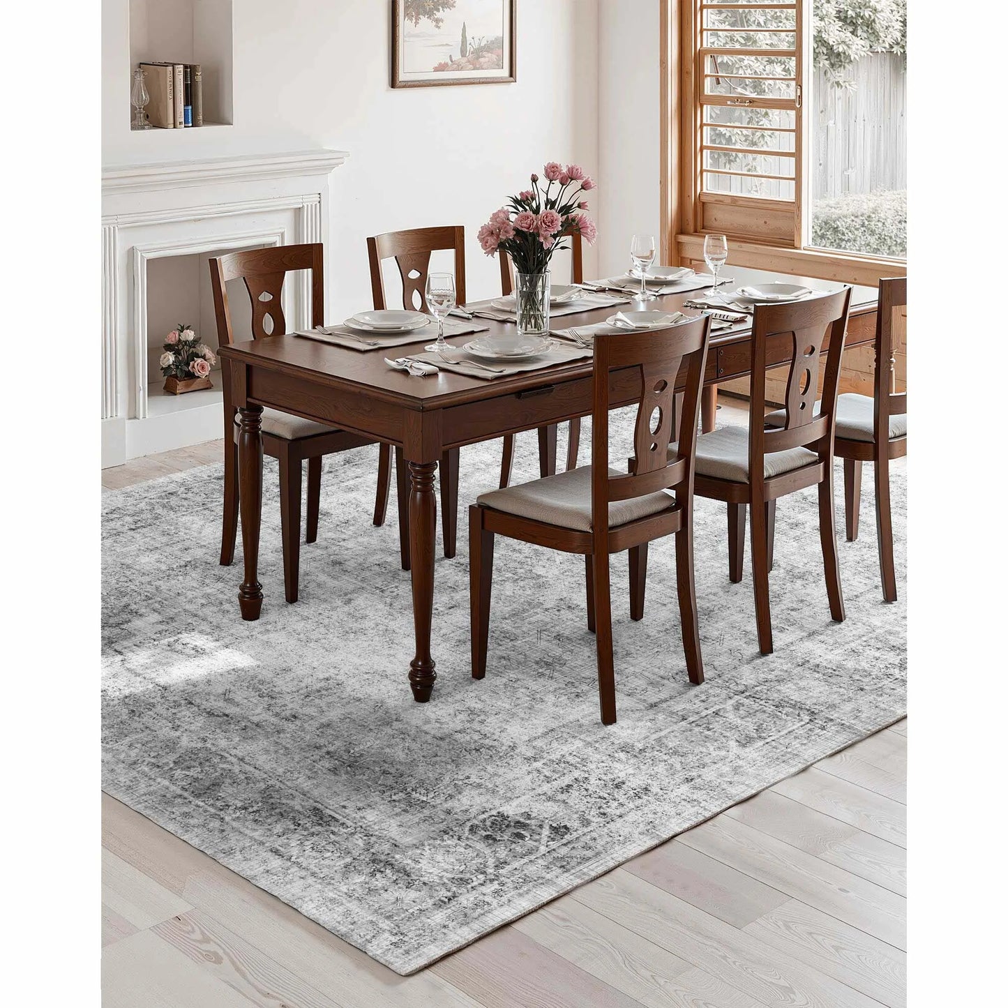 9 x 12 ft Large Washable Boho Rug Non-Slip
