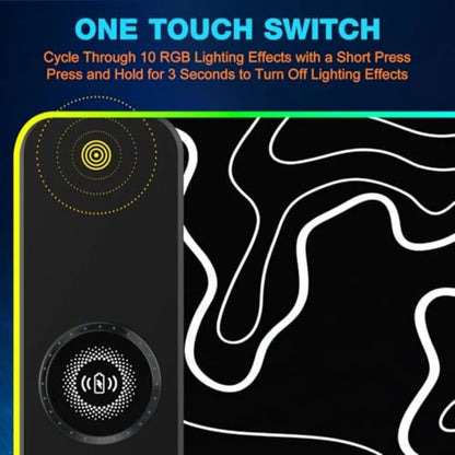 Magnetic Wireless Charging RGB Mouse Pad, Large Gaming Desk Mat Waterproof