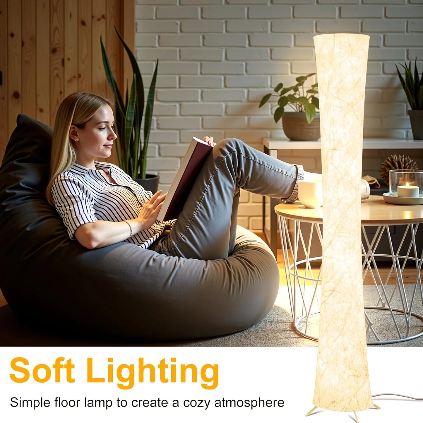 60" Modern Floor Lamp, 3 Color Temperature Light