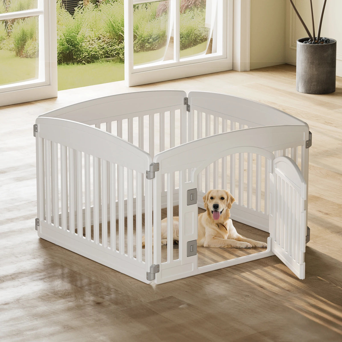 JHK Plastic Dog Playpen 6 Panel 24IN Expandable