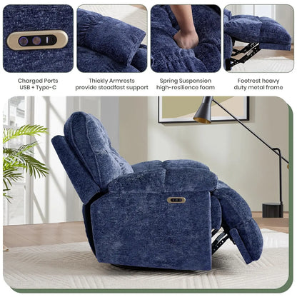 42" Oversized Power Swivel Rocker Recliner